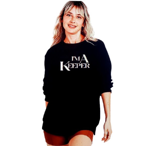 I'm A Keeper Black Sweatshirt. - Picture 1 of 3